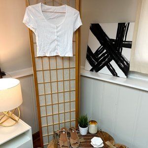 American Apparel White Crop Top T-Shirt